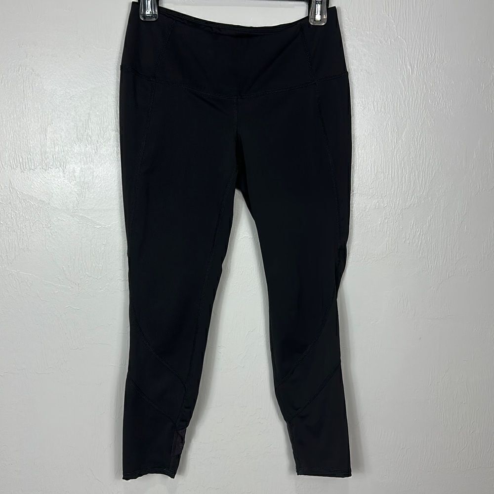 Fit2Run Black Mesh Panels Mid Rise 7/8 Leggings Size S
